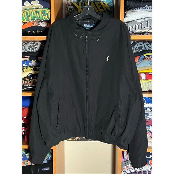 Vintage Polo Ralph Lauren Black Full Zip Harrington Jacket
